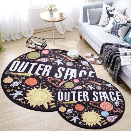 Nordic Round Carpet Soft Flannel Galaxy Space 3D Print Parlor Area Rugs Child Room Large Size Game Carpets for Living Room Decor