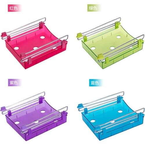 Kitchen Multi-function Organizer Refrigerator Storage Rack Fridge Freezer Shelf Holder Food Divider for Drawer Space Saver