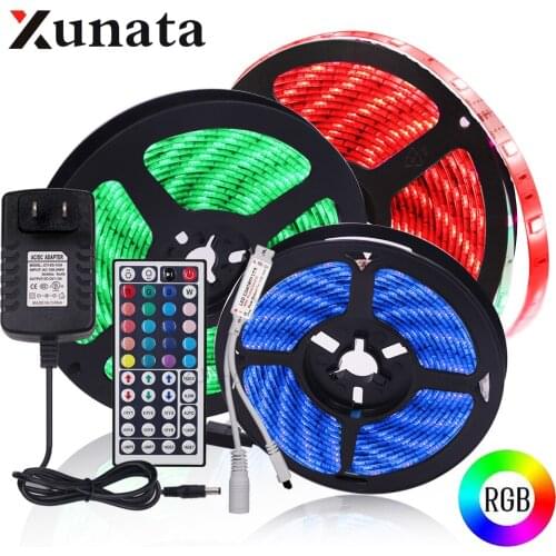 DC12V RGB LED Strip Light 60Leds/m 5050 LED Lights IP21 IP65 Waterproof Flexible Ribbon LED Light Strip Lighting US/EU/UK/AU Set