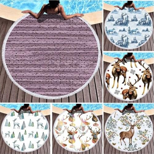 Elk Pine Tree Flowers Beach cover up large beach towels miraculous microfiber towel beach towel cleaning bath towels For home