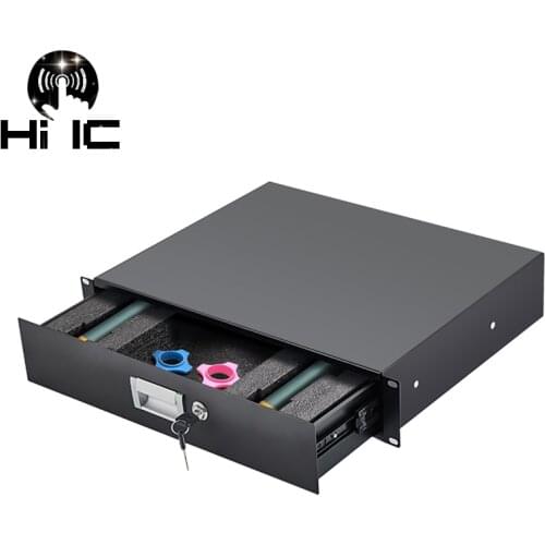2U Metal Wireless Microphone 19 inch Standard Cabinet Drawer With Lock Protection Cotton Air Box Storage Cabinet