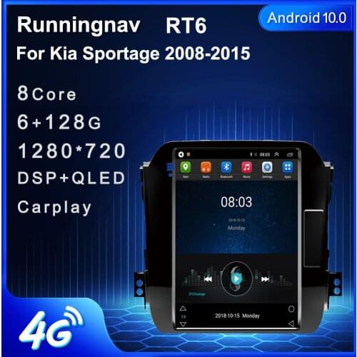 4G LTE Android 10 For Kia Sportage 2008-2015 Tesla Type Multimedia Stereo Car DVD Player Navigation GPS Radio