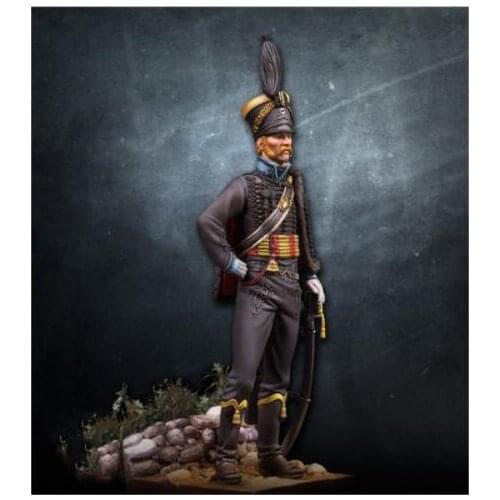 New Unassembled 1/24 75mm Hussar Officer Brunswick winter Resin Kit DIY Toys Unpainted resin model