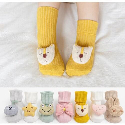 Autumn Winter Baby Girls Socks Newborn Cartoon Animal Baby Socks Infant Baby Boy Socks Anti Slip Soft Cotton Floor Sock Shoes