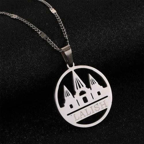 Stainless Steel Lalish Pendant Necklace Trendy Yezidi Faith Pilgrimage Charm Jewelry
