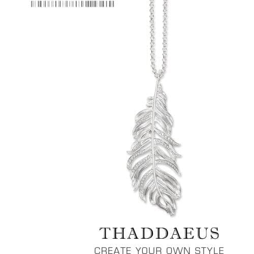 Necklace Feathers,2017 Brand New Zirconia 925 Sterling Silver Link Chain Fashion Jewelry Europe Bijoux Gift For Women Friend