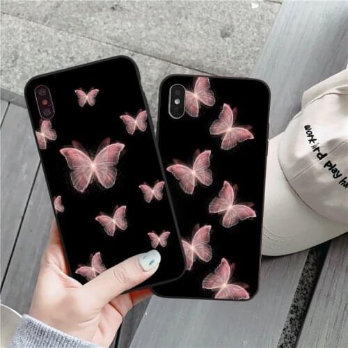 Luxury Butterfly Painting Phone Case For iphone 12 SE 2020 11 Pro 7 8 plus Soft Cover For iphone X XR XS Max Cute Cartoon Funda