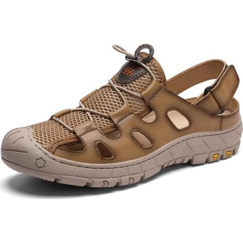 Mens Sandals Classic Summer Leather Soft Breathable Shoes Beach Roman Sandals Men Sandals Sandals Slippers Bohemia