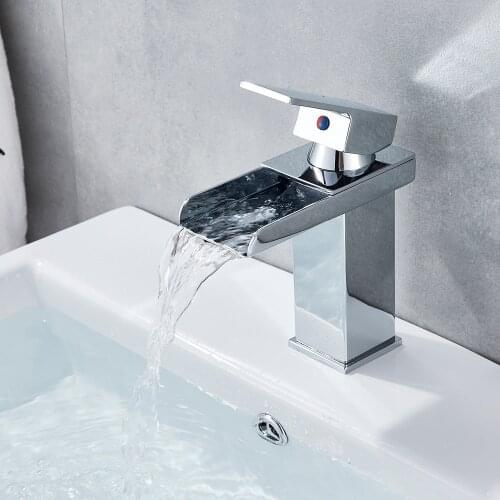 Uythner Newly Arrival Chrome Bathroom Basin Faucet Mixer Tap Deck Mounted One Handle Hot and Cold Water