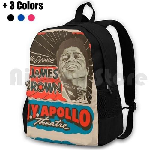 James Brown Outdoor Hiking Backpack Waterproof Camping Travel James Brown Soul Music Concerts Billboard Vintage