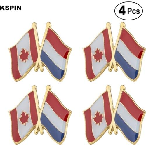 Canada & Netherland Friendship Flag Pin Lapel Pin Badge Brooch Icons 4pcs