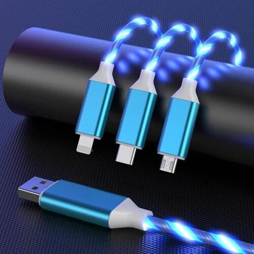 1PCS Luminescent Car Phone Charging Cable Usb Date Streamer Line Car Decoration Cable for Phone Fast Charging Data Line
