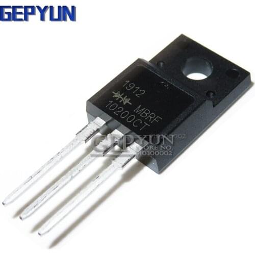 10PCS MBRF10200CT 10200CT MBRF10200 Schottky & Rectifiers 10A 200Vrrm 110A 0.91Vf TO-220F Gepyun