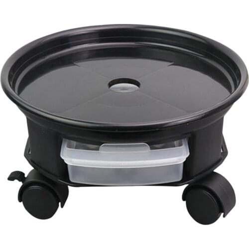 38cm Round Flower Pot Trays Removable Universal Bottom Wheel Foundation Plant Flower Pot Base with Storage Drawer