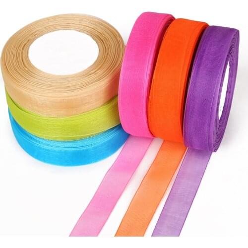 50 Yards/lot High Quality 20MM Width Silk Organza Ribbon Wholesale Gift Wrapping DIY Bow Craft Wedding Party Decorations
