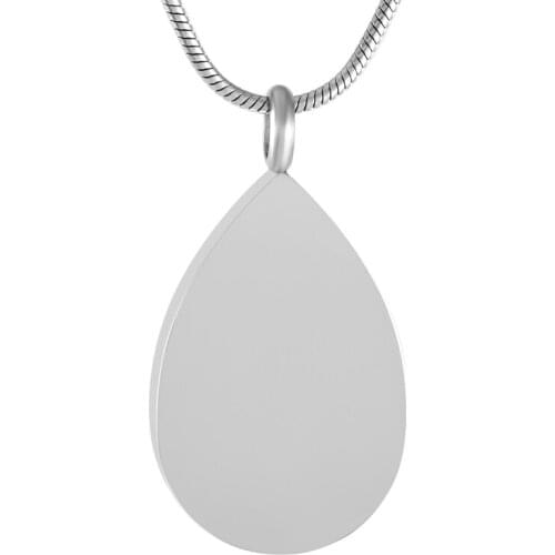 9679 Engravable Urn Blank Teardrop Stainless Steel Cremation Urn Pendant For Ashes Keepsake Memorial Jewelry Necklace For Women