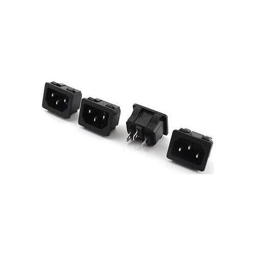 AC250V 10A 3Pin Panel Mounted IEC320 C14 Inlet Plug Power Socket x 4