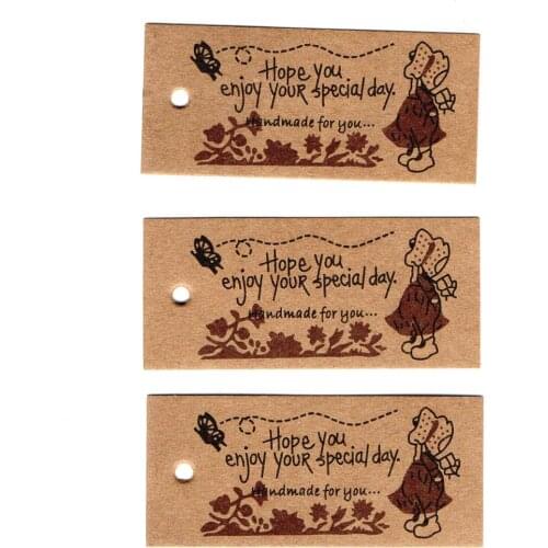 ZERZEEMOOY wholesale DIY ZAKKA homemade Kraft paper tags bookmark mood message card girl 100pcs/lot62x30x0.3mm