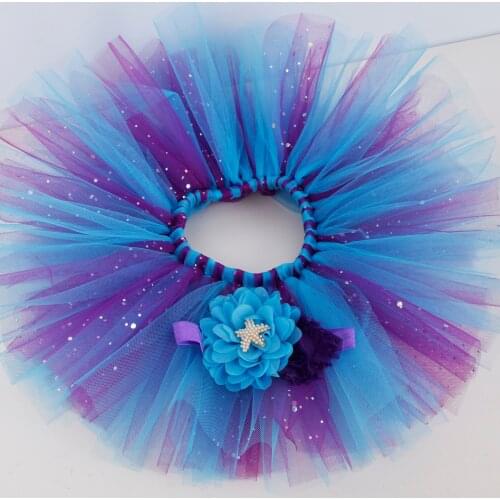 Turquoise Purple Baby Girl tutu Skirt Under the Sea Party Kids Fluffy TuTus Costume Newborn Toddler Photo Props Tulle Skirt