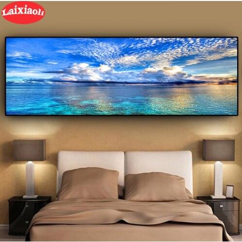 Big size Natural Sunset Could Lake Landscape DIY Diamond Painting Full Drill handwork Rhinestone Embroidery Cross Stitch decor