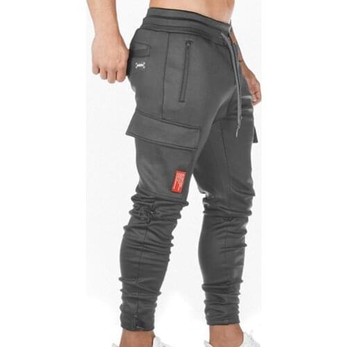 Summer Men Sweatpants Multi Pockets Deep Crotch Trousers Ankle Tied High Waist Men Cargo Pants Training Jogger Casual Pants