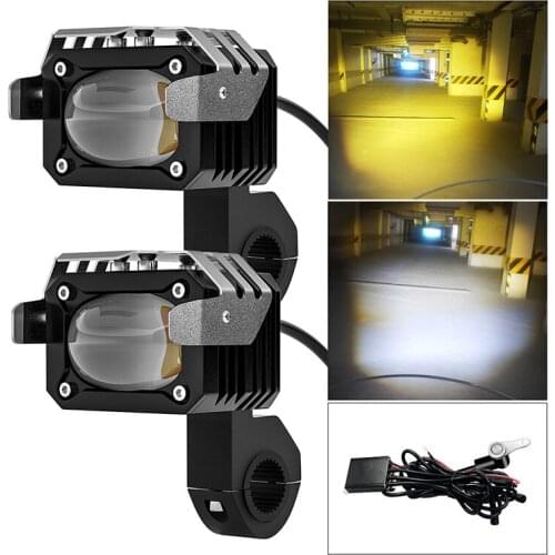 Motorcycle LED Dirt Bike Headlight Spotlight 60W Super Bright White Moto Fog Headlamp External Auxiliary Lamp for Scooter