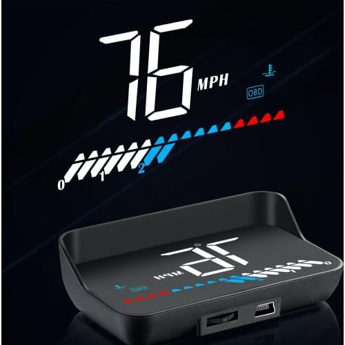 HUD OBD2 GPS With Lens Hood Car Head Up Display Electronic Speedometer Voltage Alarm Windshield Projector Car Intelligent System
