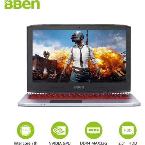 BBEN G16 15.6" GTX1060 Intel Core i7 7700HQ Gaming Laptops DDR4 8G/16G/32G RAM 256G/512G SSD,1TB/2TB HDD Pro Windows10 computers