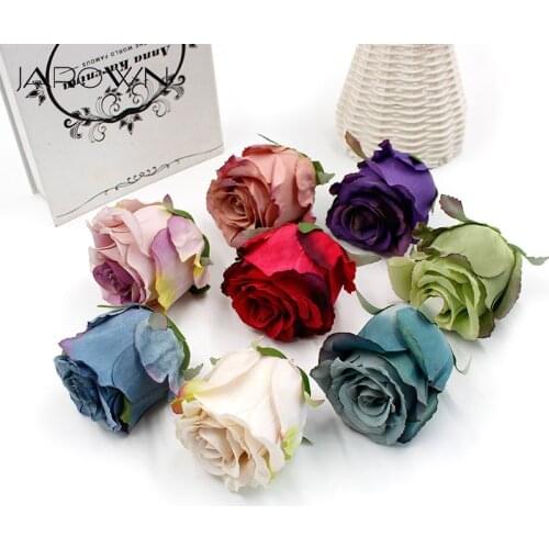 JAROWN 5pcs Artificial Rose Silk Fake Roses Flower Faux Heads High Quality DIY Wedding Home Party Decor Scrapbook Accessories