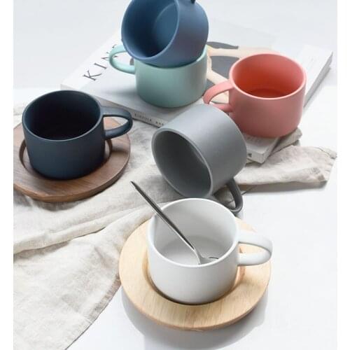Japanese Style Simple Arched Macarons Matte Frosted Ceramic Coffee Mug Breakfast Cup Lovers Cup