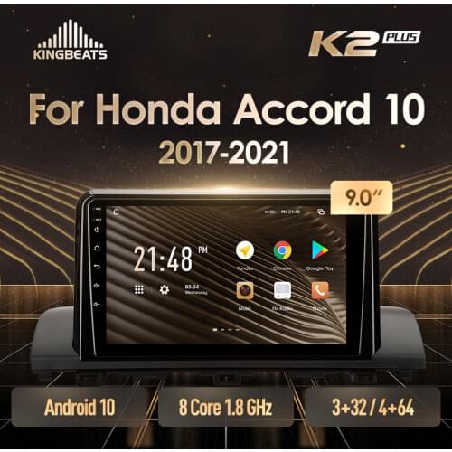 KingBeats Android Octa-Core head unit HU 4G in Dash Car Radio Multimedia Video Player Navigation GPS For Honda Accord 10 CV X 2017 - 2021 no dvd 2 din Double Din Android Car Stereo 2din