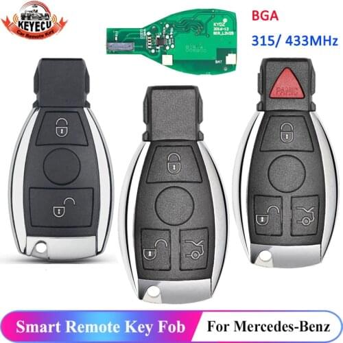 KEYECU 3 Button Smart Remote Key for Mercedes Benz W203 W204 W205 W210 W211 Year 2000+ Support Original NEC BGA 315MHz / 433MHz
