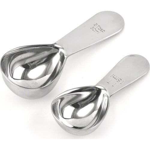 Coffee Spoon 304 Stainless Steel Spoon with Graduated Measuring Spoon Milk Powder Spoon Seasoning Spoon Kitchen Measuring Spoon