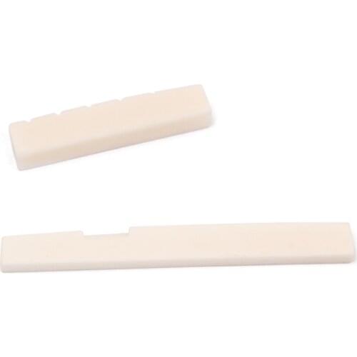 4pcs Bone Bridge Saddle And Nut Set for 6 String Acoustic Guitar Replacement
