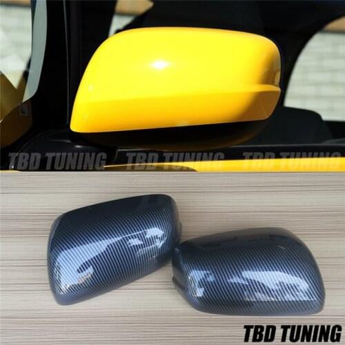 Carbon Fiber Look Mirror Cover For Honda Fit Jazz 2008 2009 2010 2012 2013 Replacement Rear Side View Mirror Cover
