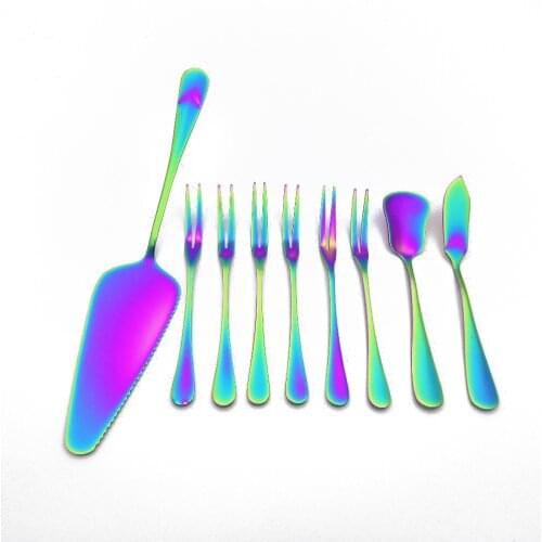 Stainless Steel Fruit Forks Dinnerware Set For Cake And Fruit Butter Jam Spoon Cake Knife Party Tools Full Set Christmas Cutlery