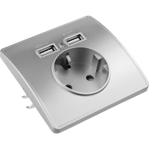 Wall electronic Socket EU Standard Electrical Wall Power Socket with dual home usb plug Electrical Socket & Accessories