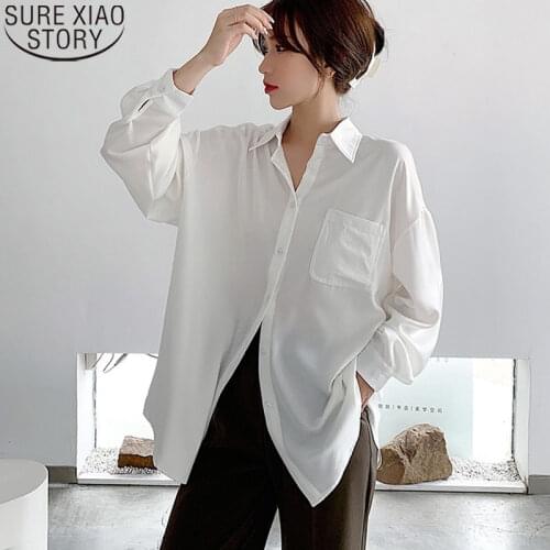 2021 New Split Shirt Ladies Tops Casaul Long Shirt Women Loose Long Sleeve Shirt and Blouse Female Blusas Autumn Blouse 11280