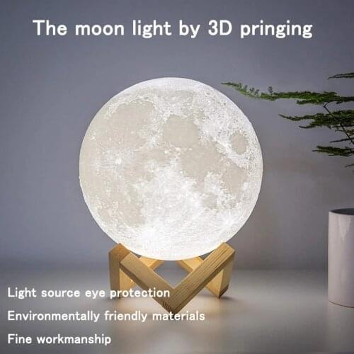 New Christmas Gifts! 3D Print Moon Lamp Touch LED Night Light With Remote Control 16 Color for Kids Gift