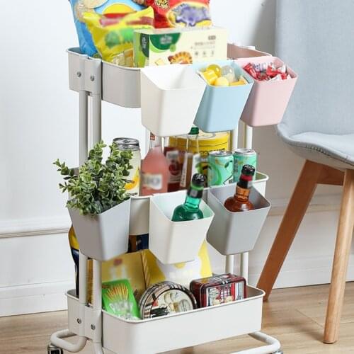 Plastic Mini Hanging Basket Organizer Container Small Shelf Sorting for Kitchen Bathroom Toothbrush Storage Bucket RE