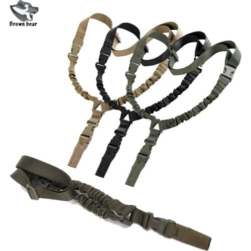 Military Gun sling Heavy Tactical American One 1 Point Sling Adjustable Bungee Rifle Shoulder strap for Air-soft Huting caza