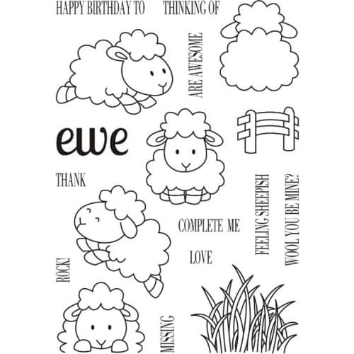 Sheep stamps for birthday scrapbook diy card making kids craft stamps