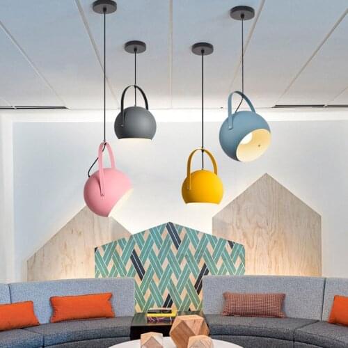 Nordic Creative Personality Macaron Pendant Lamp Modern Iron Art Bedroom Bedside Hanging Light Restaurant Bar Decor Droplight