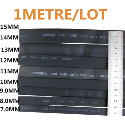 1meter/lot Heat Shrink Tube 8MM 9MM 10MM 11MM 12MM 13MM 14MM 15MM Heat Shrink Tubing Shrinkable Wrap Wire Cable Sleeve Kit
