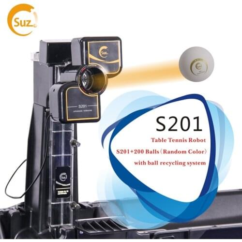 SUZ Table Tennis Robot S201 PING PONG Training Machine Automatic Tennis-Ball-Machine Trainer for 40+ balls