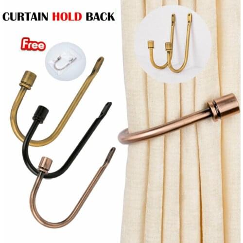 U-shaped Large Stylish Curtain Hold Back Metal Tie Tassel Arm Hook Loop Holder Window Wall Decoration Home Suppliers