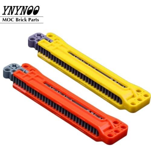 High-Tech Parts Series MOC Brick Parts PART 18942+18940 Gear Rack 1 x 14 x 2 Housing with Axle and Pin Holes Assembles Toys