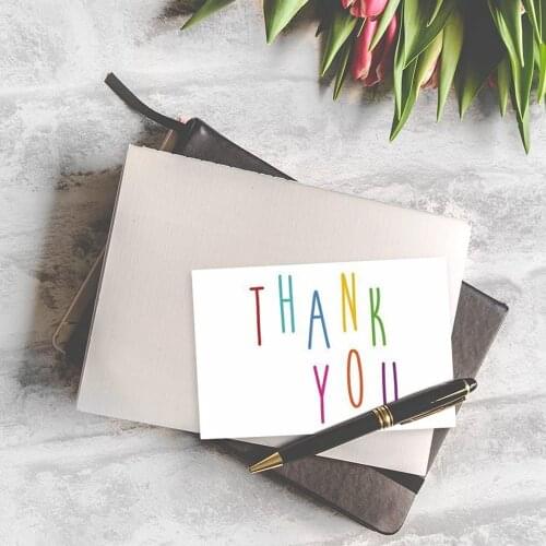 30Pcs Colorful Thank You Cards Kraft Paper Label For Wedding Decor Card For Small Business Give A Gift Card School Children Gift