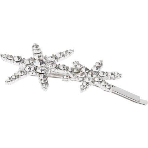 Hair Pin Alloy Diamond Hair Clips Six-pointed Star Hair Pin Decorations for Lady Women Girls