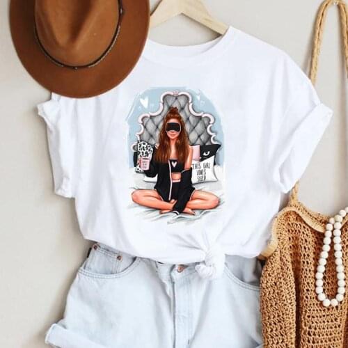 T-shirts Cartoon Women Lovely Time Trend Casual 90s Fashion Trend Printing Clothes Graphic Tshirt Top Lady Female Tee
